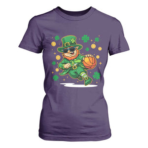 Leprechaun Basketball St Patricks Day Sport Lover T Shirt For Women TS11 Purple Print Your Wear