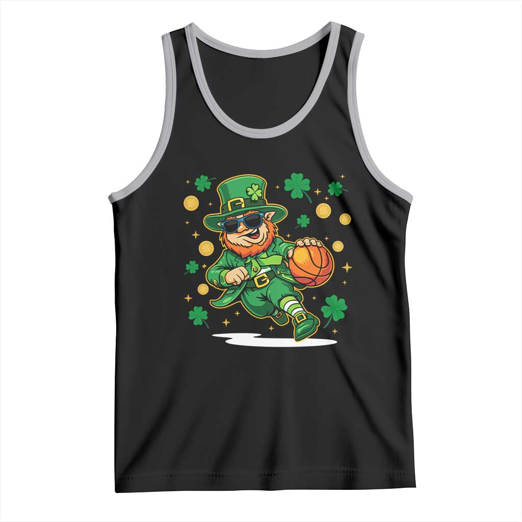 Leprechaun Basketball St Patricks Day Sport Lover Tank Top TS11 Black Athletic Heather Print Your Wear