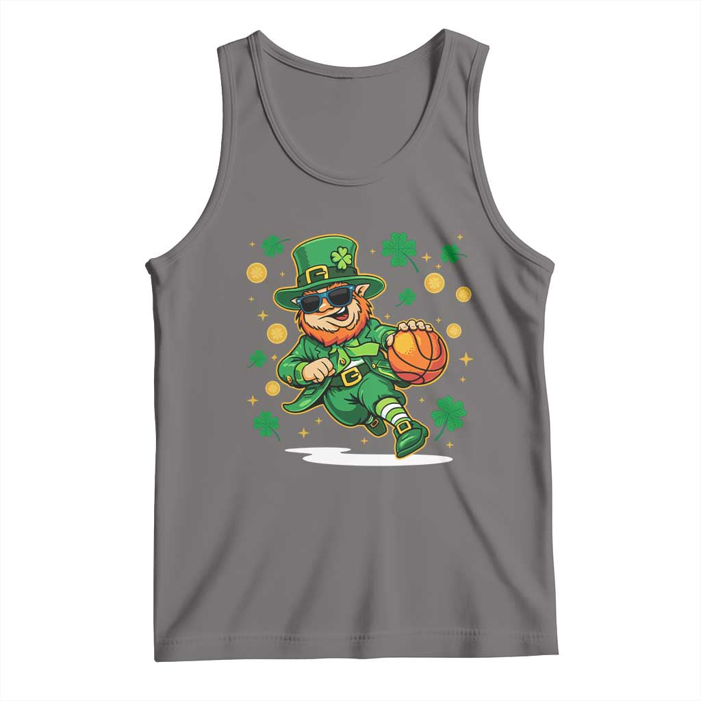 Leprechaun Basketball St Patricks Day Sport Lover Tank Top TS11 Deep Heather Print Your Wear