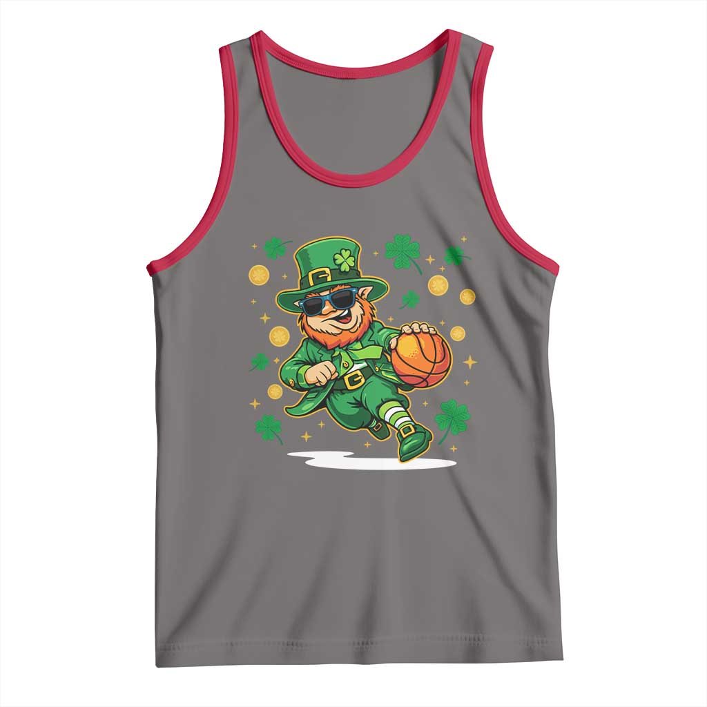 Leprechaun Basketball St Patricks Day Sport Lover Tank Top TS11 Deep Heather Red Print Your Wear