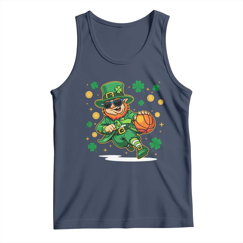 Leprechaun Basketball St Patricks Day Sport Lover Tank Top TS11 Navy Print Your Wear
