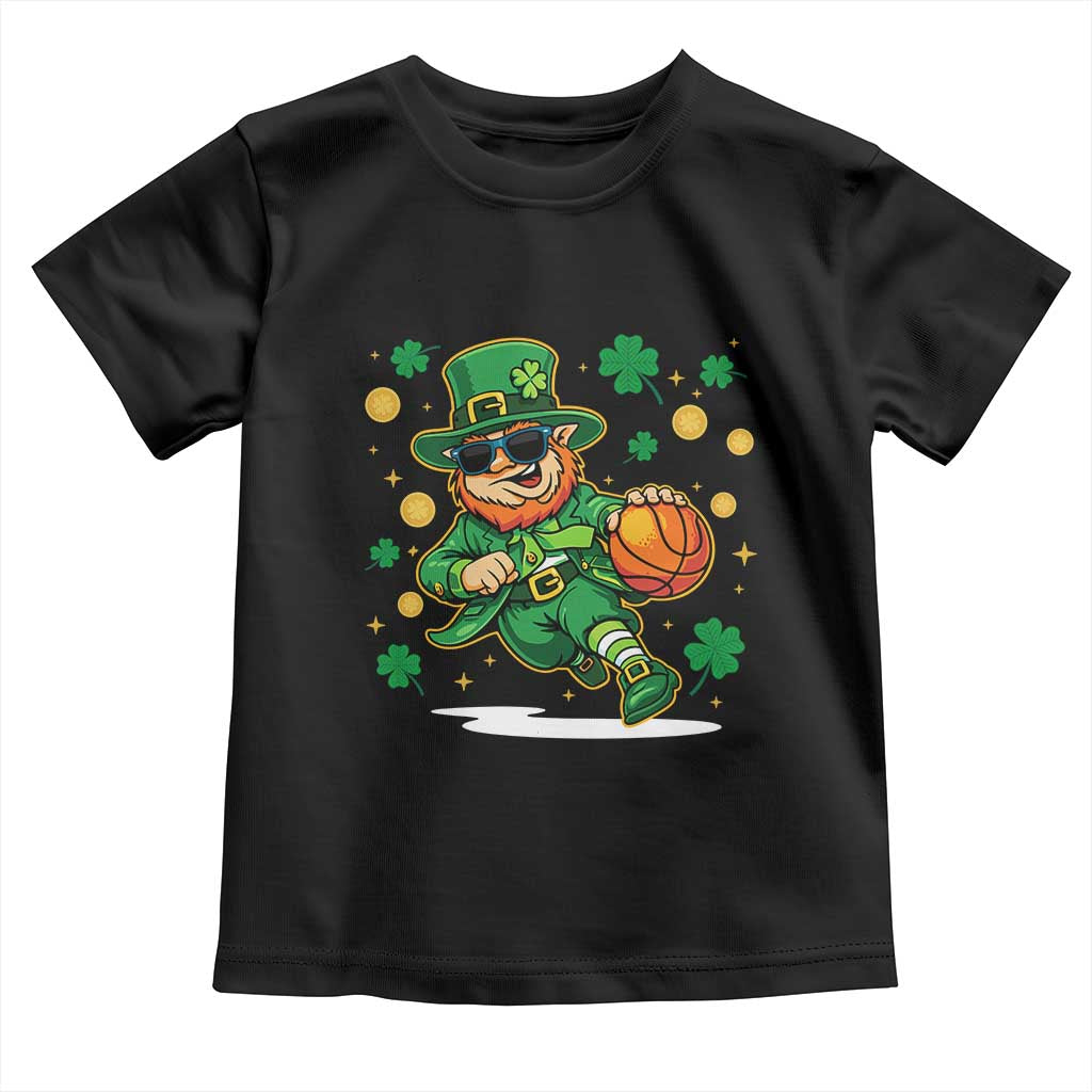 Leprechaun Basketball St Patricks Day - Sport Lover Toddler T Shirt TS11 Black Print Your Wear