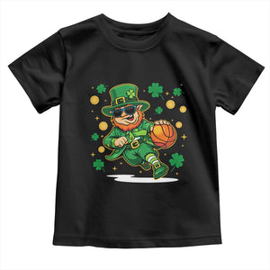 Leprechaun Basketball St Patricks Day - Sport Lover Toddler T Shirt TS11 Black Print Your Wear
