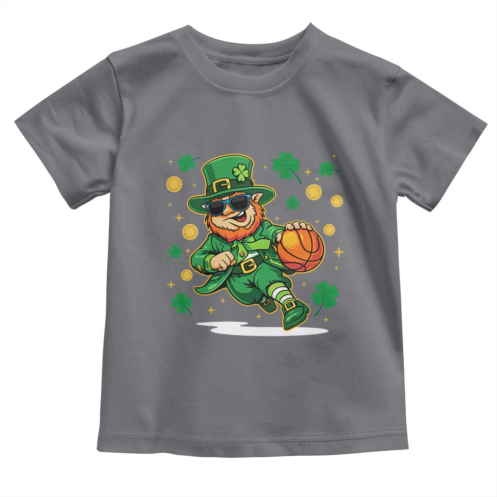 Leprechaun Basketball St Patricks Day Sport Lover Toddler T Shirt TS11 Charcoal Print Your Wear