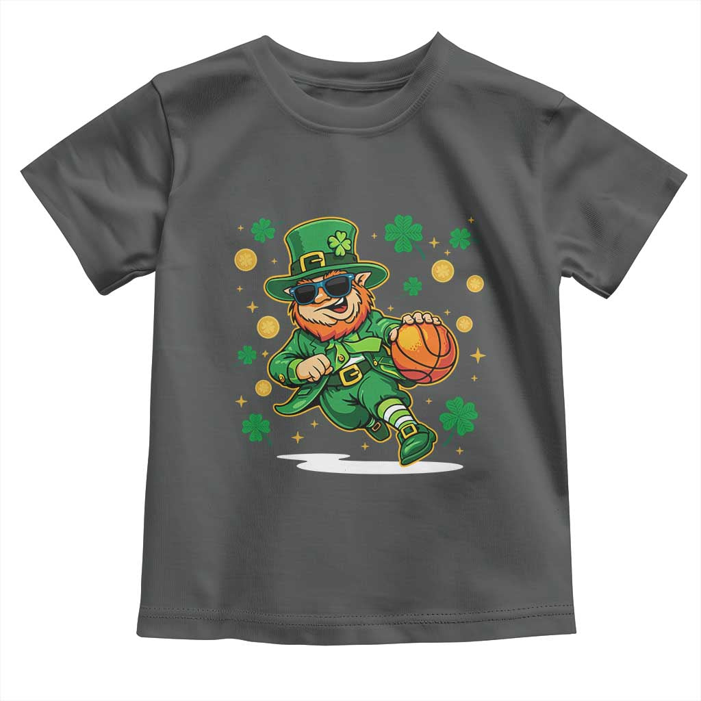 Leprechaun Basketball St Patricks Day - Sport Lover Toddler T Shirt TS11 Dark Heather Print Your Wear