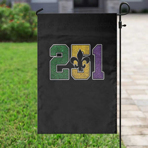 Funny Mardi Gras Mobile Alabama Garden Flag 251 Area Code Glitter Print Fleur De Lis TS11 Print Your Wear