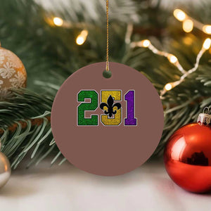 Funny Mardi Gras Mobile Alabama Ceramic Ornament 251 Area Code Glitter Print Fleur De Lis TS11 1pc Mocha Print Your Wear
