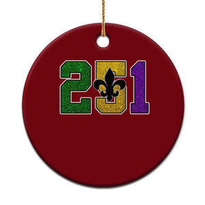 Funny Mardi Gras Mobile Alabama Ceramic Ornament 251 Area Code Glitter Print Fleur De Lis TS11 1pc Red Print Your Wear