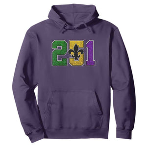 Funny Mardi Gras Mobile Alabama Hoodie 251 Area Code Glitter Print Fleur De Lis TS11 Purple Print Your Wear