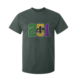 Funny Mardi Gras Mobile Alabama T Shirt For Kid 251 Area Code Glitter Print Fleur De Lis TS11 Dark Forest Green Print Your Wear