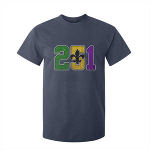 Funny Mardi Gras Mobile Alabama T Shirt For Kid 251 Area Code Glitter Print Fleur De Lis TS11 Navy Print Your Wear