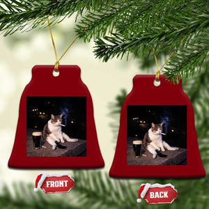 Funny Cigarette And Drinking Irish Stout Beer Cat Meme Ceramic Ornament TS11 Print Your Wear
