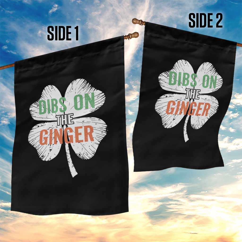 Funny St Patricks Day Dibs On The Ginger Garden Flag Irish Redhead Shamrock TS11 Print Your Wear