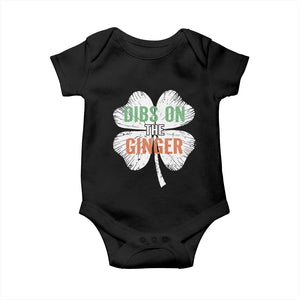 Funny St Patricks Day Dibs On The Ginger Baby Onesie Irish Redhead Shamrock TS11 Black Print Your Wear