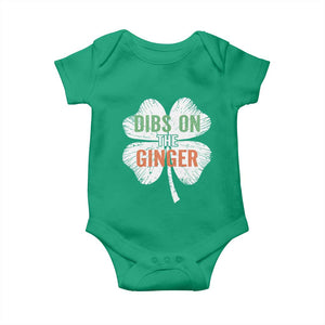 Funny St Patricks Day Dibs On The Ginger Baby Onesie Irish Redhead Shamrock TS11 Irish Green Print Your Wear