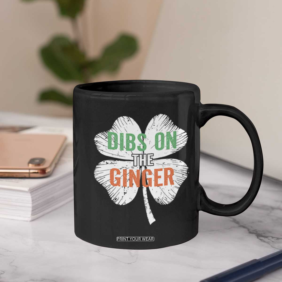 Funny St Patricks Day Dibs On The Ginger Coffee Mug Irish Redhead Shamrock TS11 Print Your Wear