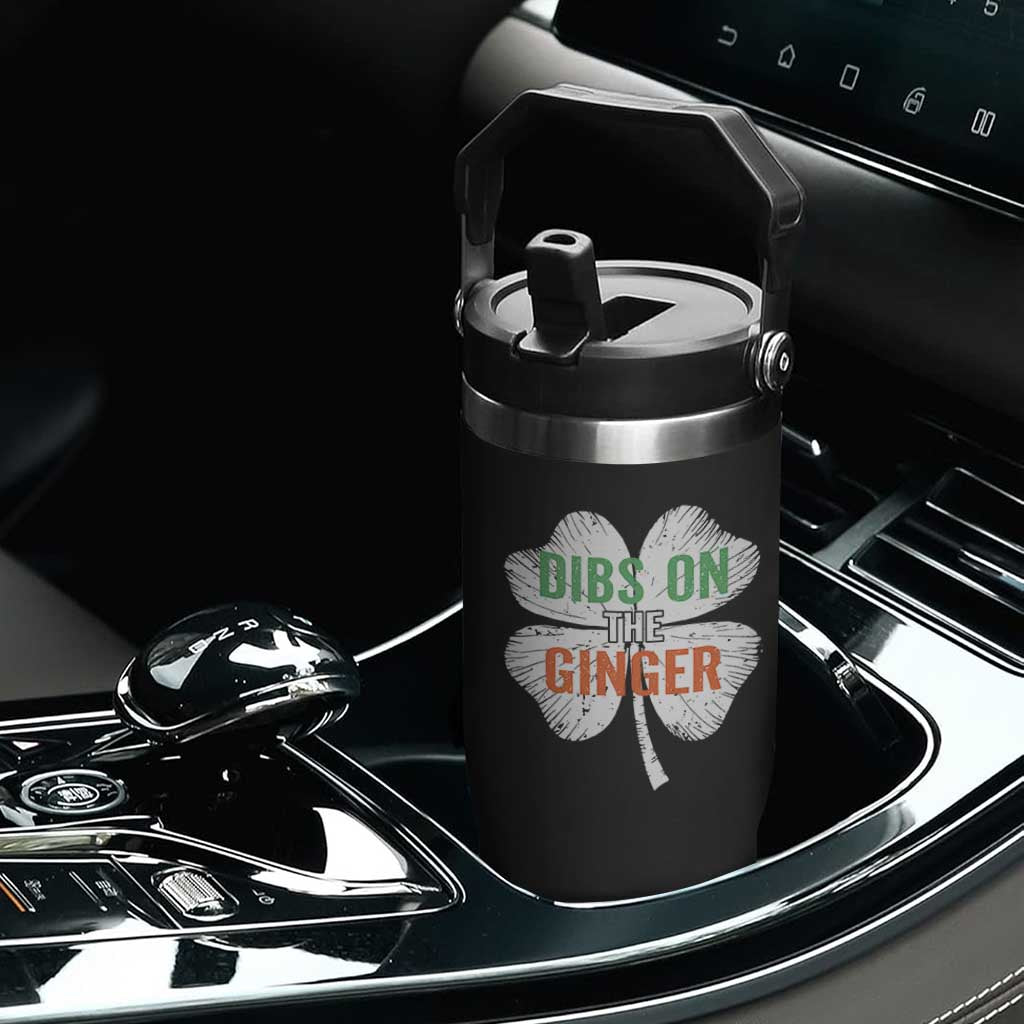 Funny St Patricks Day Dibs On The Ginger Flip Straw Tumbler Irish Redhead Shamrock TS11 Print Your Wear