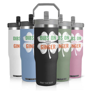 Funny St Patricks Day Dibs On The Ginger Flip Straw Tumbler Irish Redhead Shamrock TS11 Print Your Wear