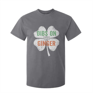 Funny St Patricks Day Dibs On The Ginger T Shirt For Kid Irish Redhead Shamrock TS11 Charcoal Print Your Wear