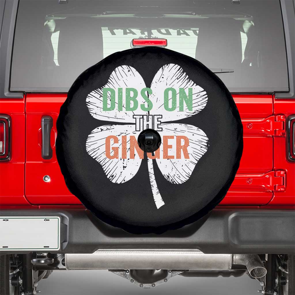 Funny St Patricks Day Dibs On The Ginger Spare Tire Cover Irish Redhead Shamrock TS11 Black Print Your Wear