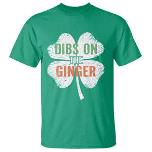 Funny St Patricks Day Dibs On The Ginger T Shirt - Irish Redhead Shamrock TS11 Irish Green Print Your Wear