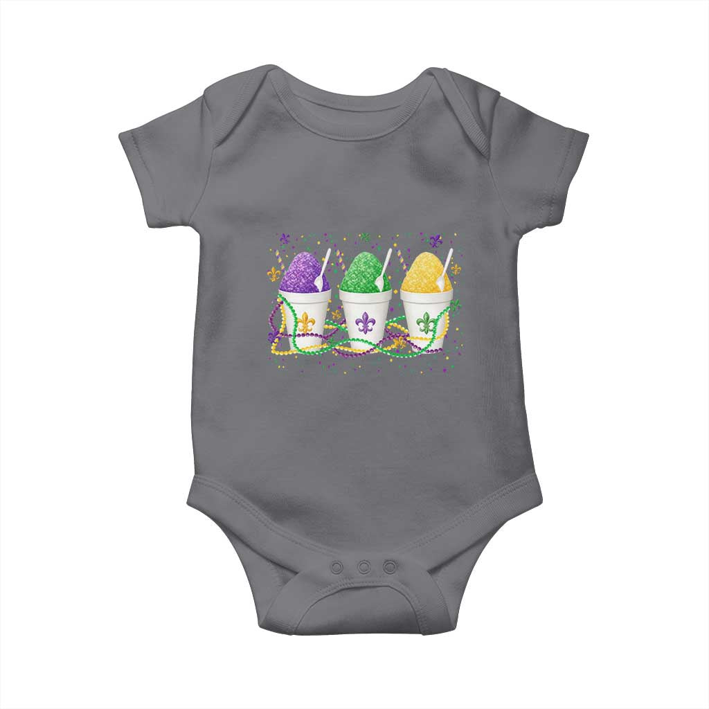 Funny Mardi Gras Snowballs Fat Tuesday Carnival Beads Baby Onesie TS11 Charcoal Print Your Wear