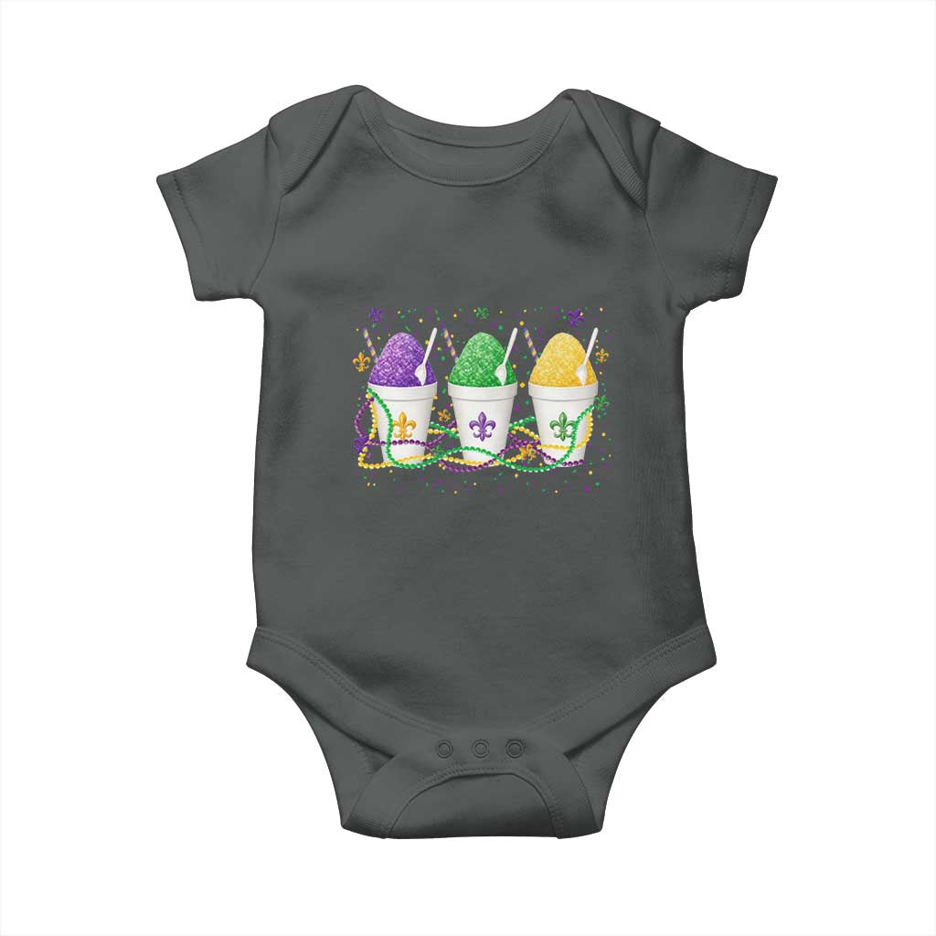 Funny Mardi Gras Snowballs Fat Tuesday Carnival Beads Baby Onesie TS11 Dark Heather Print Your Wear