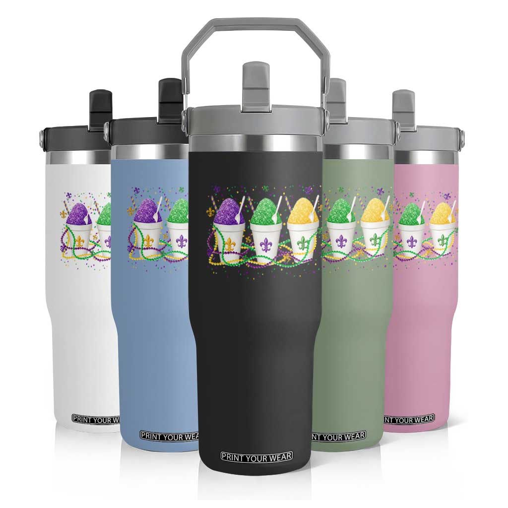 Funny Mardi Gras Snowballs Fat Tuesday Carnival Beads Flip Straw Tumbler TS11 Print Your Wear