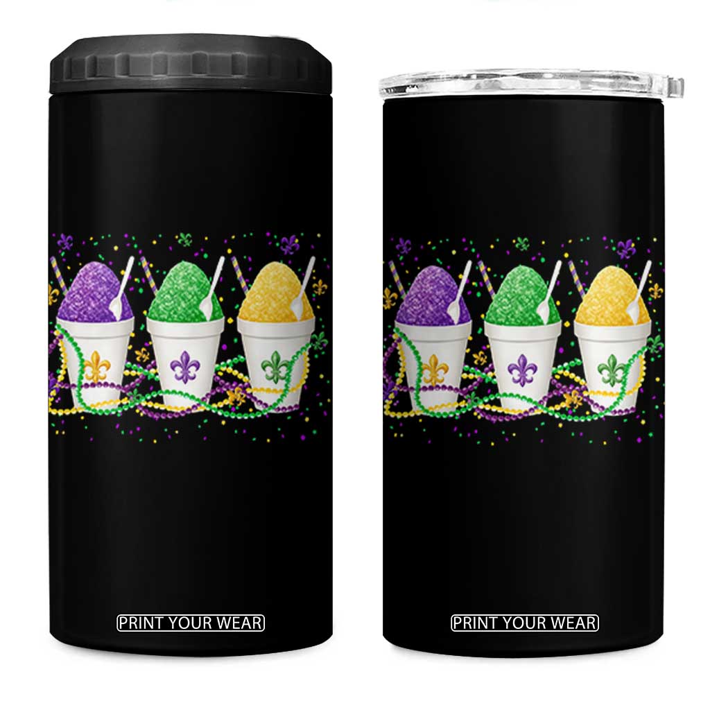Funny Mardi Gras Snowballs Fat Tuesday Carnival Beads 4 in 1 Can Cooler Tumbler TS11 One Size: 16 oz Black Print Your Wear