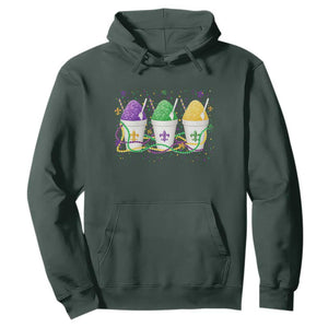 Funny Mardi Gras Snowballs Fat Tuesday Carnival Beads Hoodie TS11 Dark Forest Green Print Your Wear