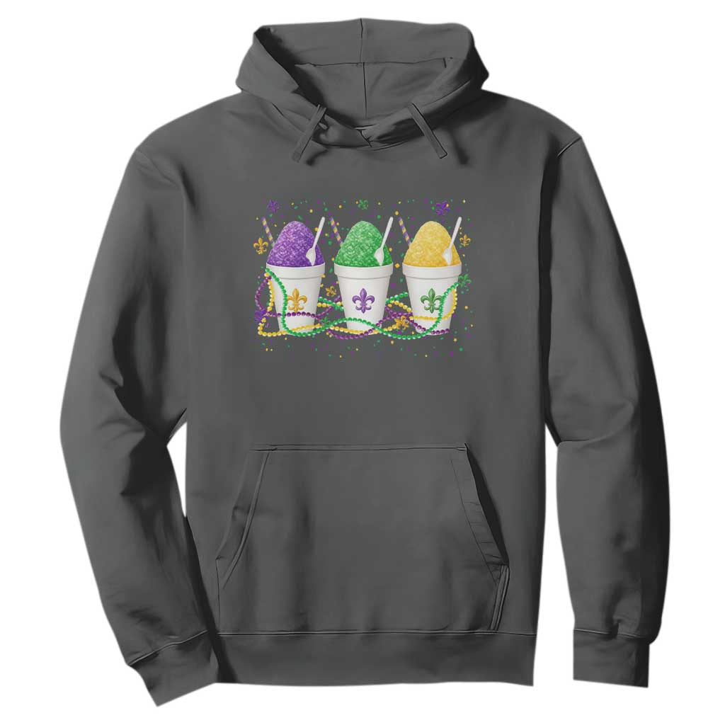 Funny Mardi Gras Snowballs Fat Tuesday Carnival Beads Hoodie TS11 Dark Heather Print Your Wear