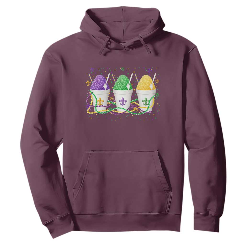 Funny Mardi Gras Snowballs Fat Tuesday Carnival Beads Hoodie TS11 Maroon Print Your Wear