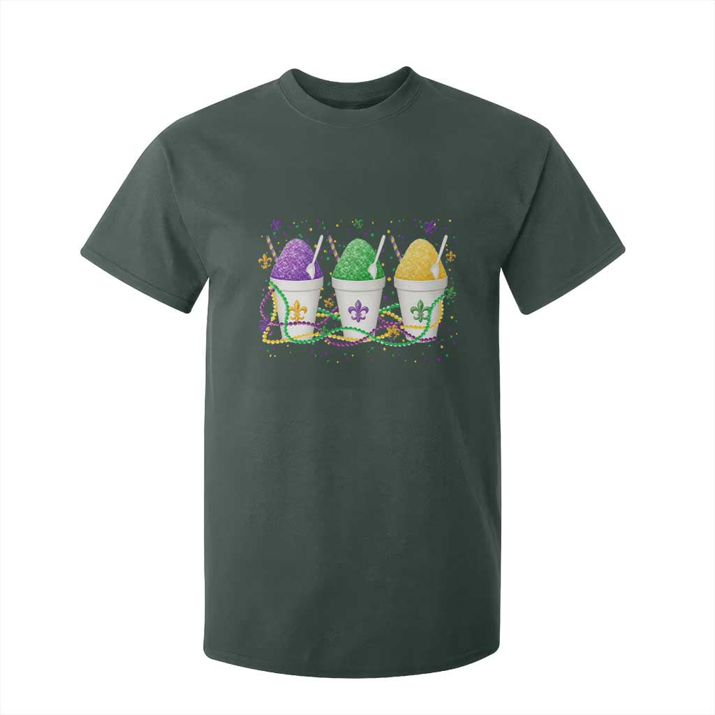 Funny Mardi Gras Snowballs Fat Tuesday Carnival Beads T Shirt For Kid TS11 Dark Forest Green Print Your Wear