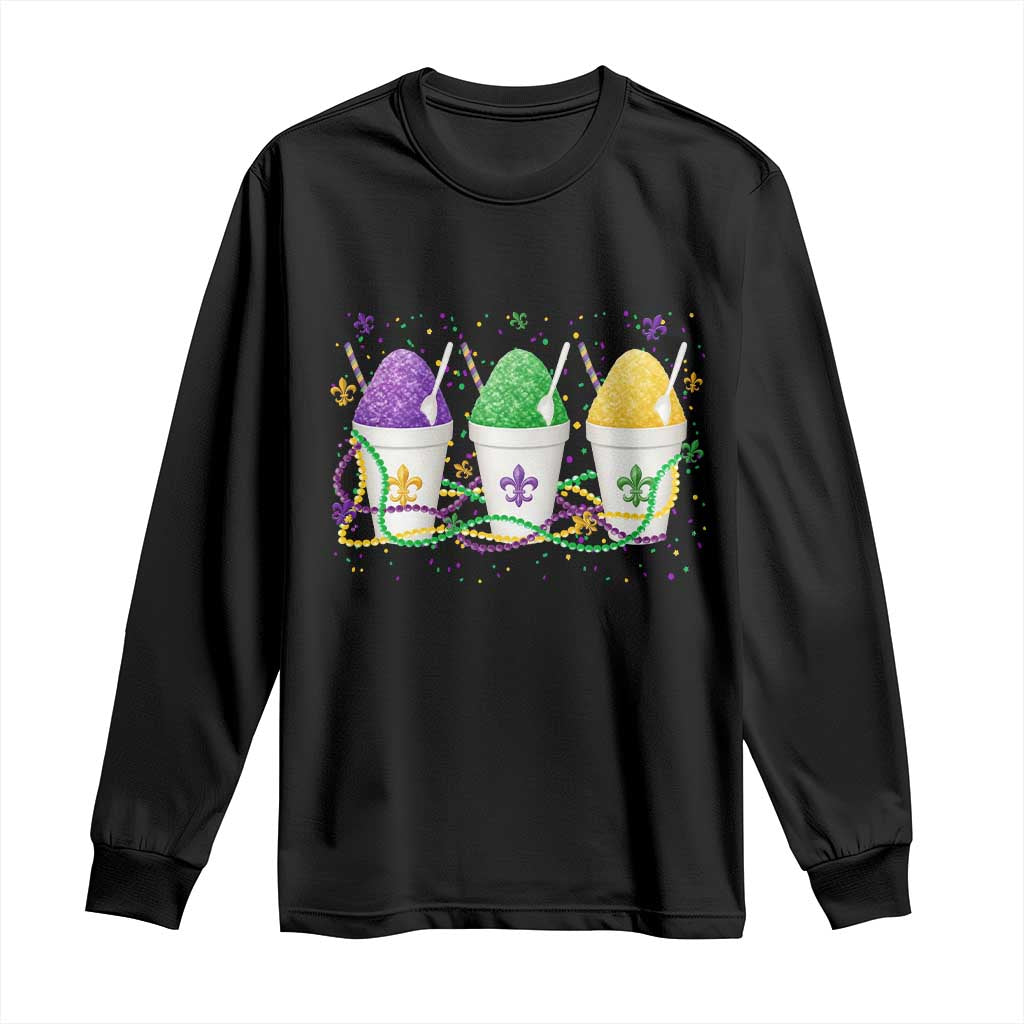 Funny Mardi Gras Snowballs Fat Tuesday Carnival Beads Long Sleeve Shirt TS11 Black Print Your Wear