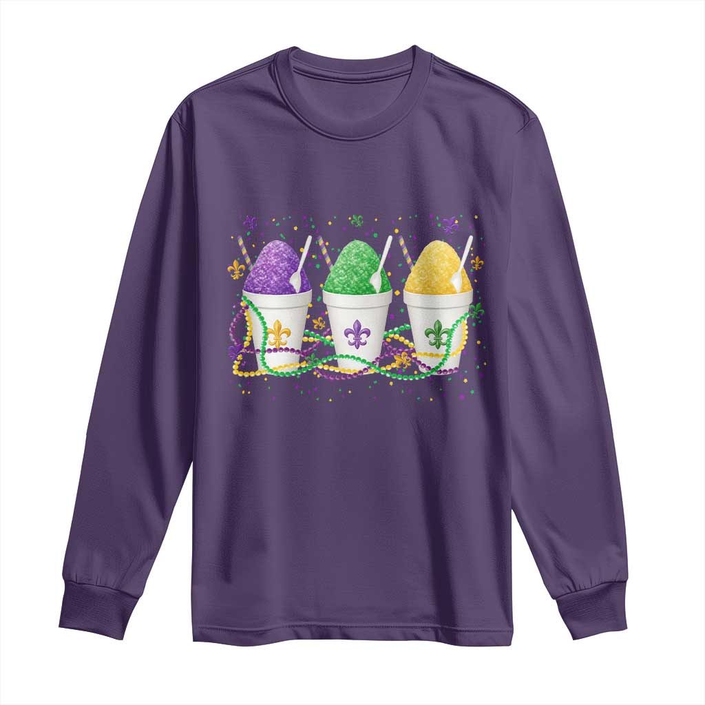 Funny Mardi Gras Snowballs Fat Tuesday Carnival Beads Long Sleeve Shirt TS11 Purple Print Your Wear