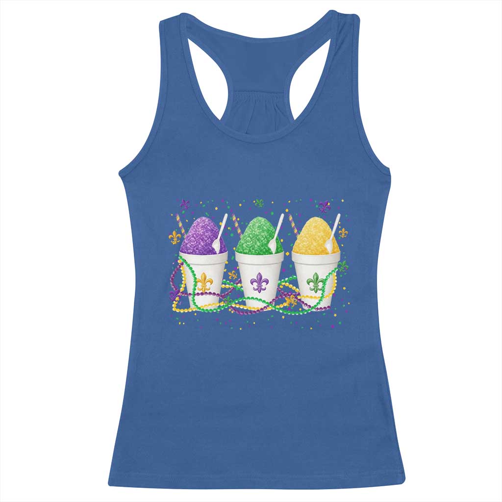 Funny Mardi Gras Snowballs Fat Tuesday Carnival Beads Racerback Tank Top TS11 Royal Blue Print Your Wear