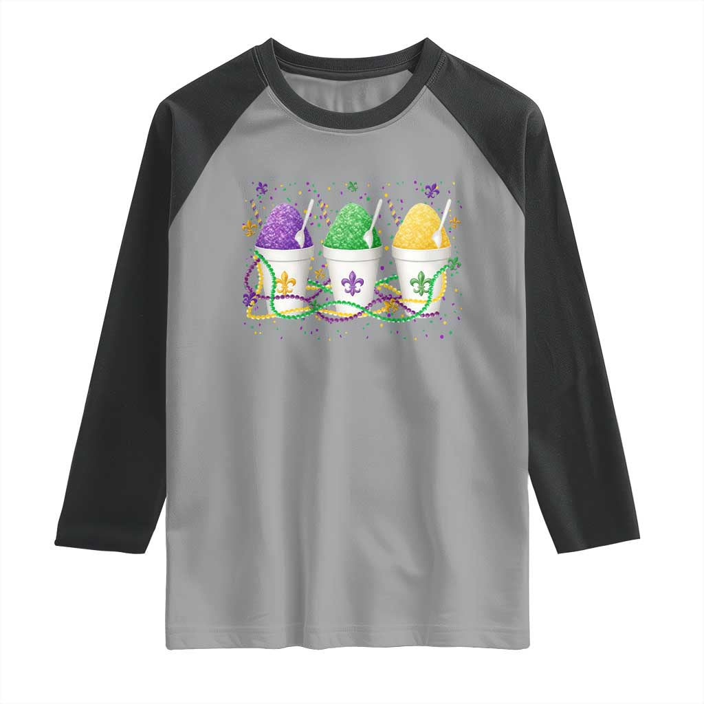 Funny Mardi Gras Snowballs Fat Tuesday Carnival Beads Raglan Shirt TS11 Sport Gray Black Print Your Wear