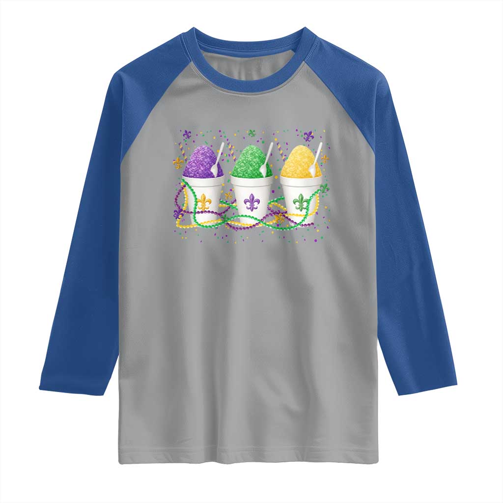 Funny Mardi Gras Snowballs Fat Tuesday Carnival Beads Raglan Shirt TS11 Sport Gray Royal Print Your Wear