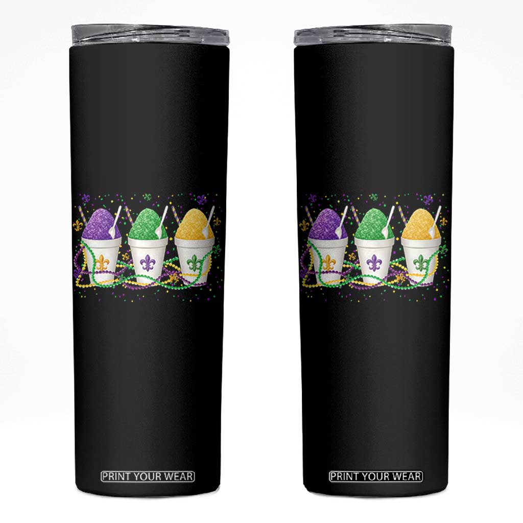 Funny Mardi Gras Snowballs Fat Tuesday Carnival Beads Skinny Tumbler TS11 Black Print Your Wear