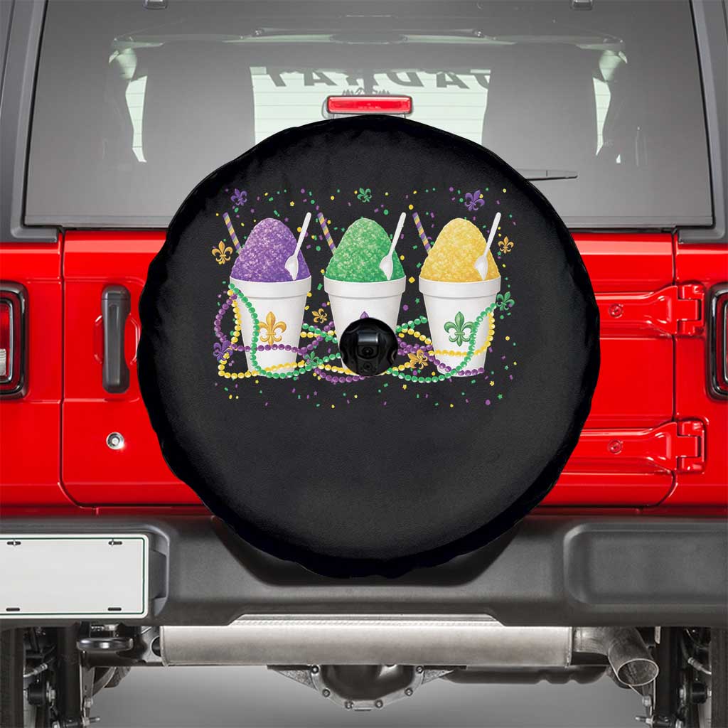 Funny Mardi Gras Snowballs Fat Tuesday Carnival Beads Spare Tire Cover TS11 Black Print Your Wear
