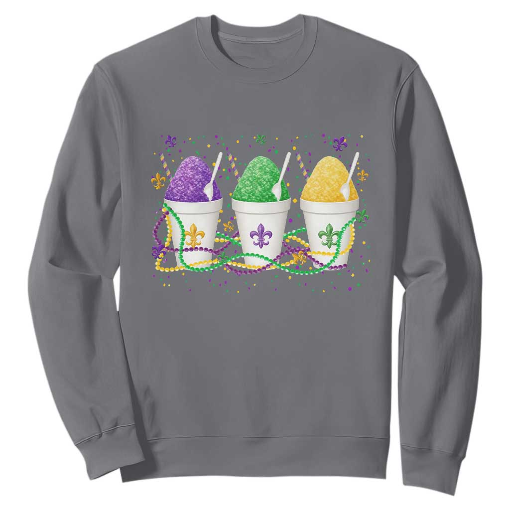 Funny Mardi Gras Snowballs Fat Tuesday Carnival Beads Sweatshirt TS11 Charcoal Print Your Wear