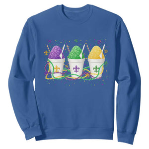 Funny Mardi Gras Snowballs Fat Tuesday Carnival Beads Sweatshirt TS11 Royal Blue Print Your Wear