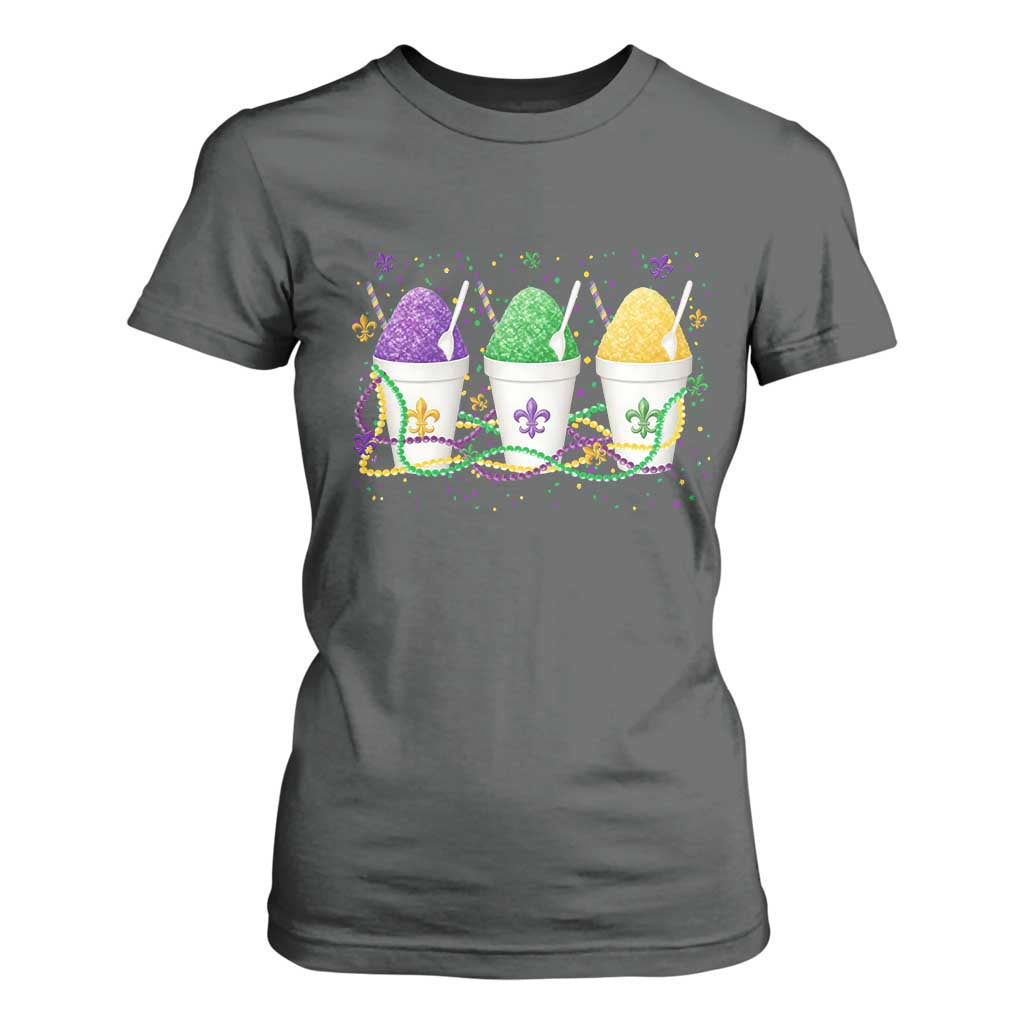 Funny Mardi Gras Snowballs Fat Tuesday Carnival Beads T Shirt For Women TS11 Dark Heather Print Your Wear
