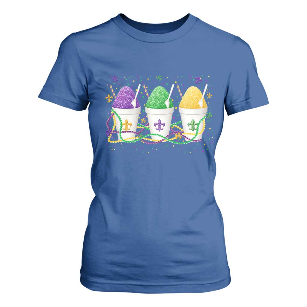 Funny Mardi Gras Snowballs Fat Tuesday Carnival Beads T Shirt For Women TS11 Royal Blue Print Your Wear
