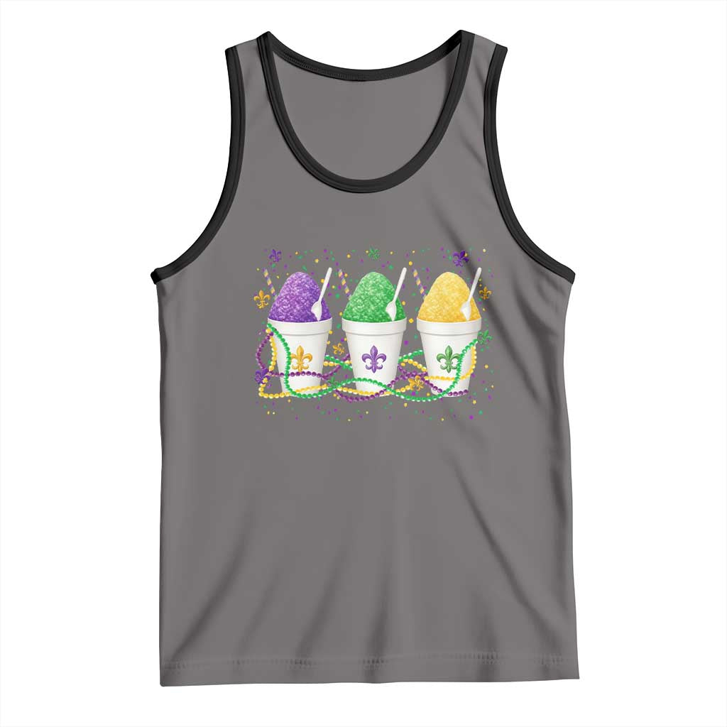 Funny Mardi Gras Snowballs Fat Tuesday Carnival Beads Tank Top TS11 Deep Heather Black Print Your Wear