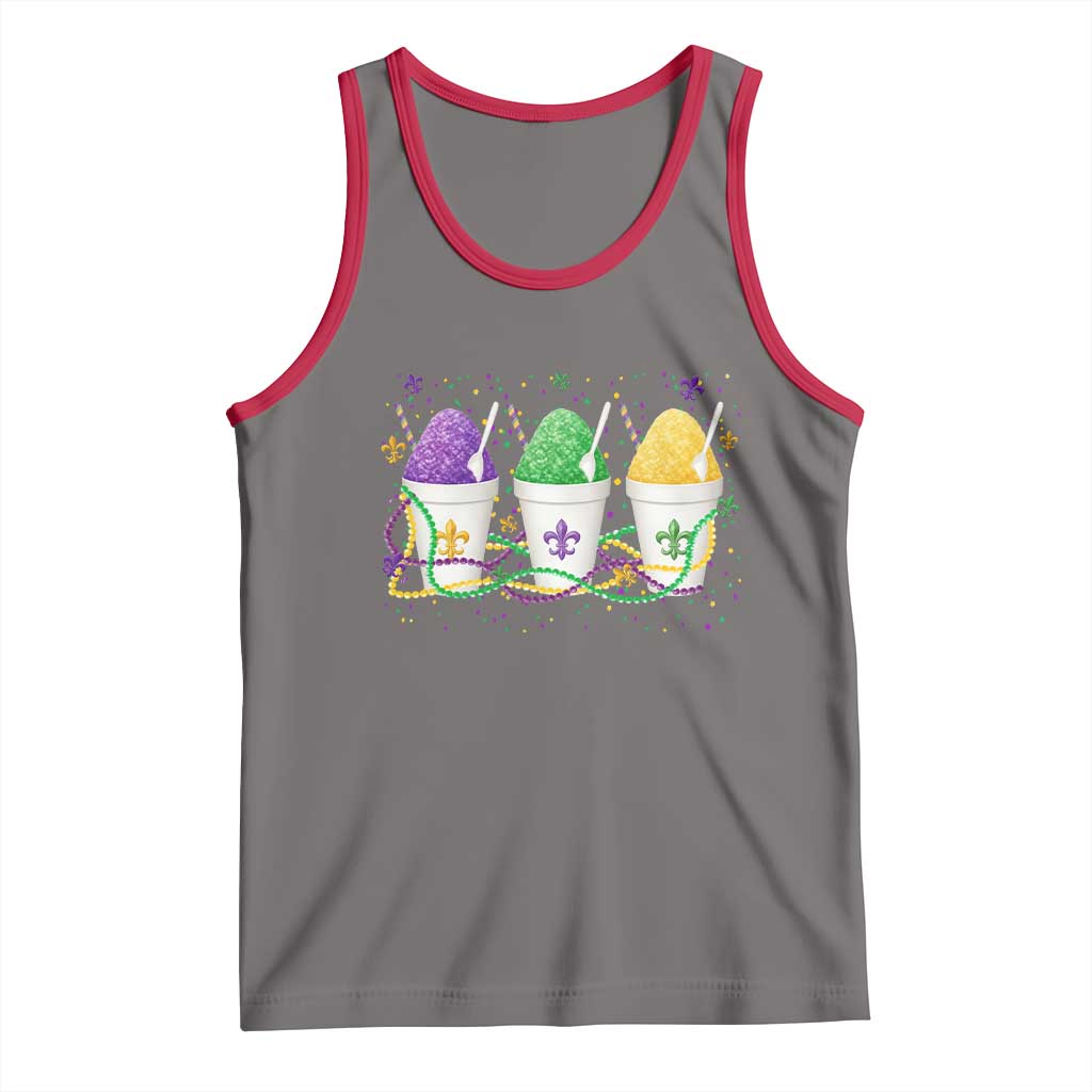 Funny Mardi Gras Snowballs Fat Tuesday Carnival Beads Tank Top TS11 Deep Heather Red Print Your Wear