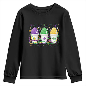 Funny Mardi Gras Snowballs Fat Tuesday Carnival Beads Youth Sweatshirt TS11 Black Print Your Wear