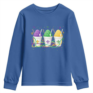 Funny Mardi Gras Snowballs Fat Tuesday Carnival Beads Youth Sweatshirt TS11 Royal Blue Print Your Wear