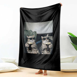 Funny Cat Drinking Irish Stout Beer Throw Blanket Black Beer and Cat Lovers TS11 Print Your Wear