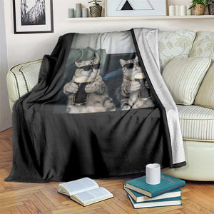 Funny Cat Drinking Irish Stout Beer Throw Blanket Black Beer and Cat Lovers TS11 Print Your Wear